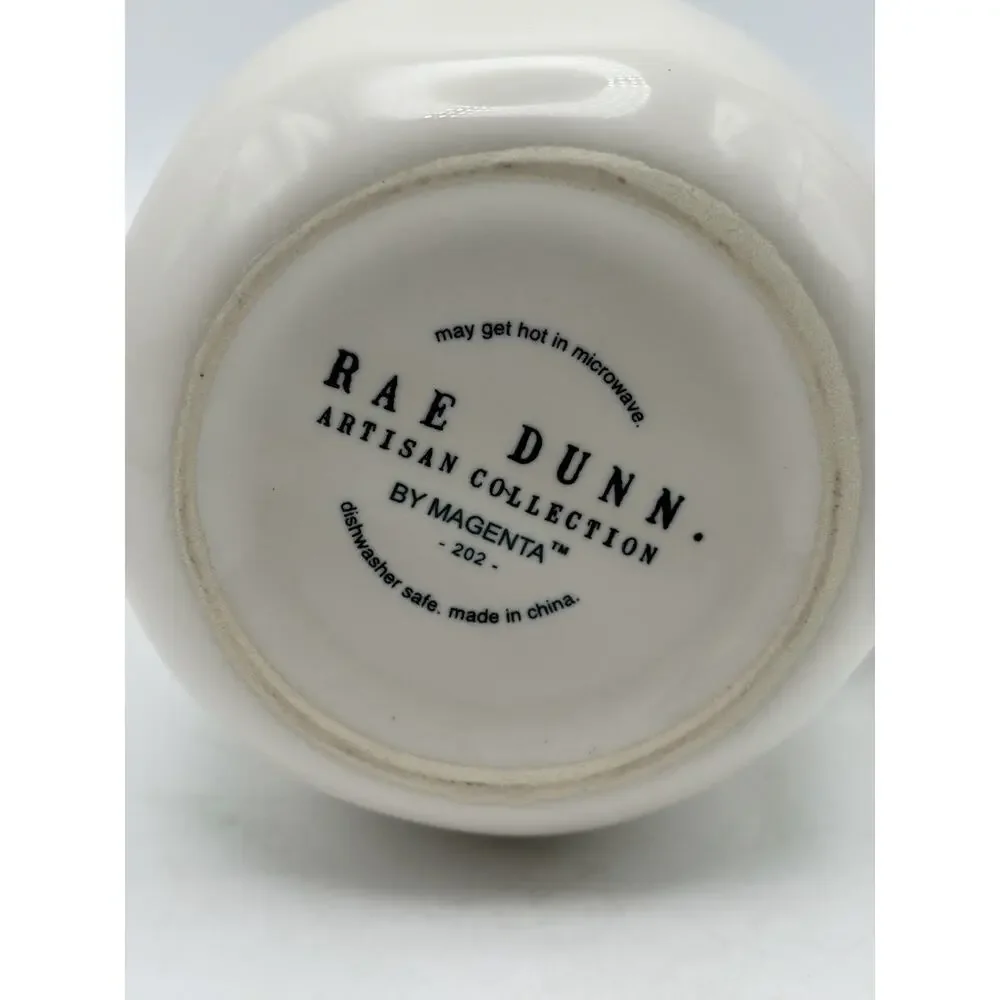 Rae Dunn White Ceramic Syrup Pitcher with Handle Glossy Solid Finish